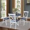 International Concepts 36 in. Solid Wood Round Top Pedestal Dining Table with 4 X-back Dining Chairs in White/Heather Gray K05-36RT-C613-4 - alternate 4